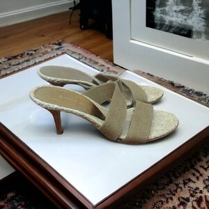 Pancaldi Leather Beige Vintage Sandal Shoes 90s Size EU35/USA 5